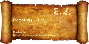 Rocskay Lili névjegykártya